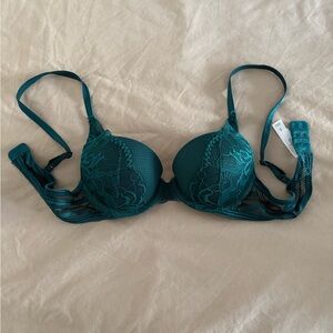 Teal Lace Push up Bra